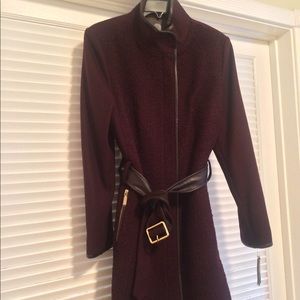 Vince Camuto Faux Leather Boucle Coat, SZ XL